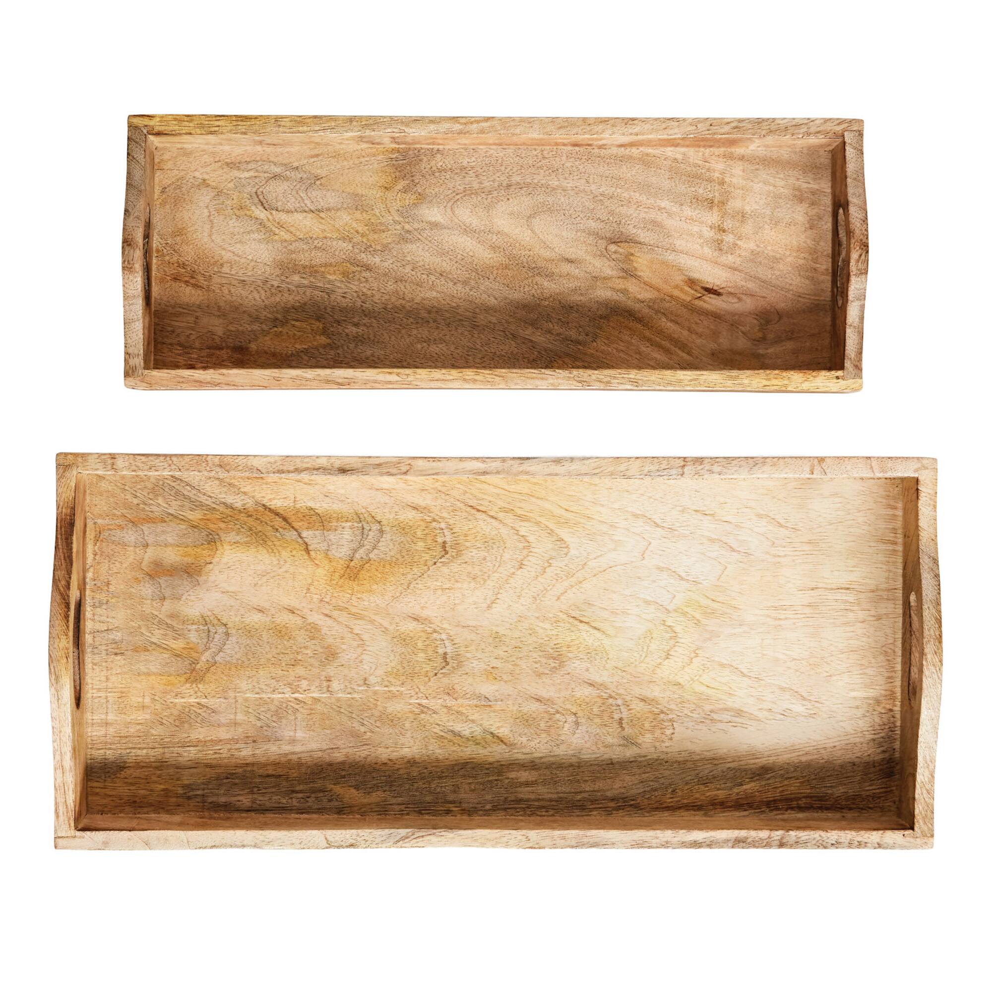 Hello Honey® Rectangle Mango Wood Trays Set